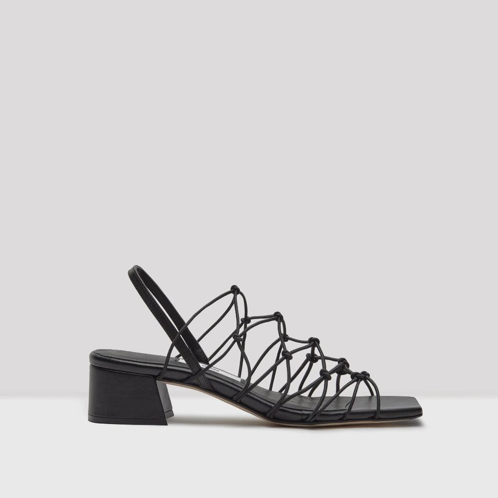 Miista Frida Square Heel Strappy Sandals Black 39